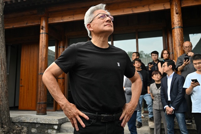 Jensen Huang in Beijing. Credit: AFP