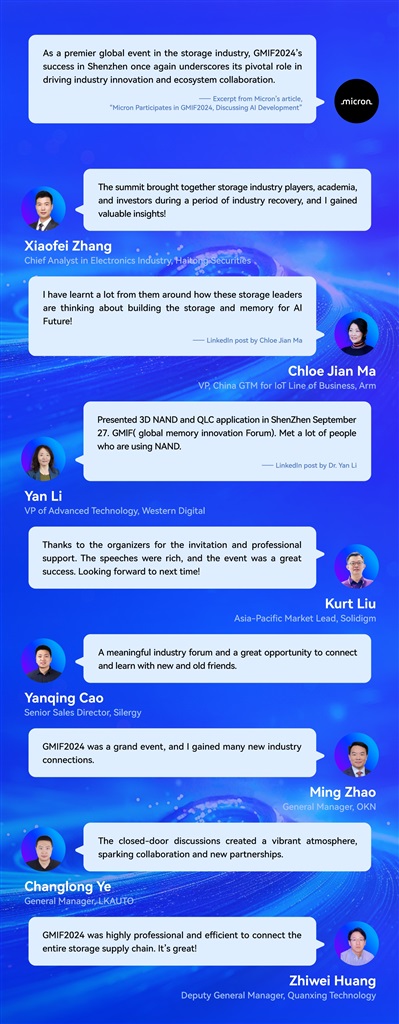 Feedback from Previous Attendees. Shenzhen Memory Industry Association