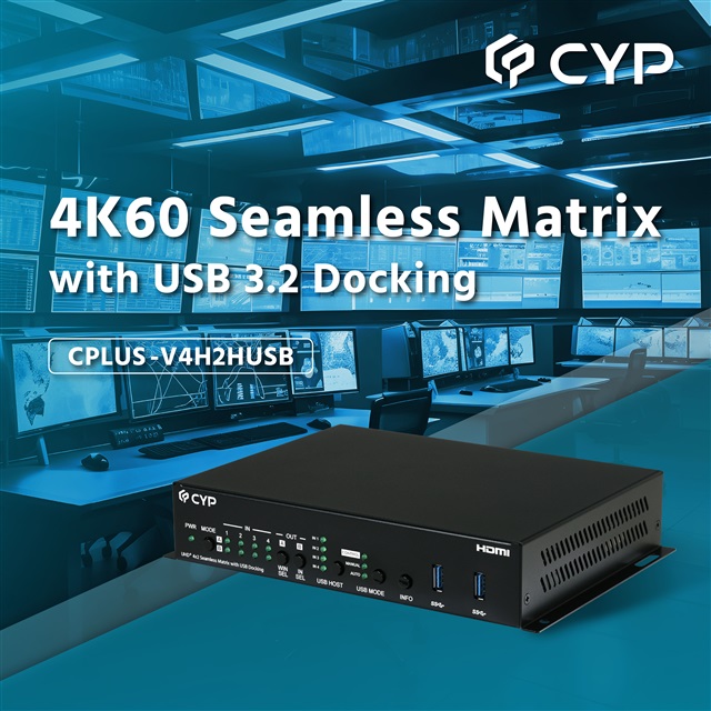 4K60 444 Seamless Matrix with USB3.2 Docking in Control Room. CYP