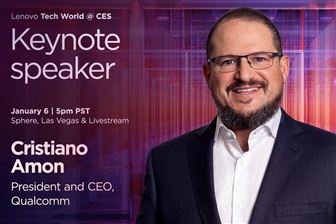 Qualcomm Chief Executive Cristiano Amon speaks during a keynote at CES 2026 in Las Vegas. Credit  Cristiano Amon