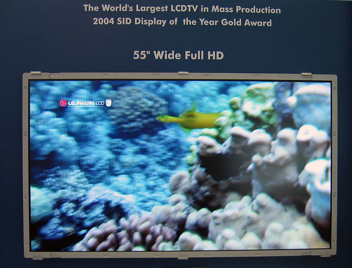 LG.Philips LCD is showing a 55-inch LCD TV panel at IMID-05 (Jul 19-23) in South Korea