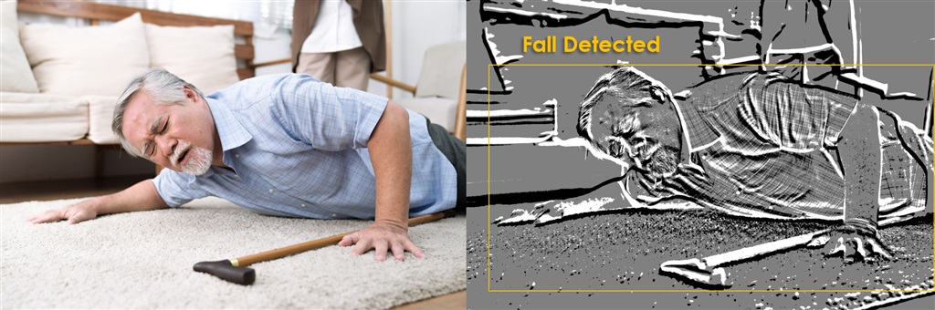 Elderly Care Scenario: RGB (Left) and Event (Right) Figures.