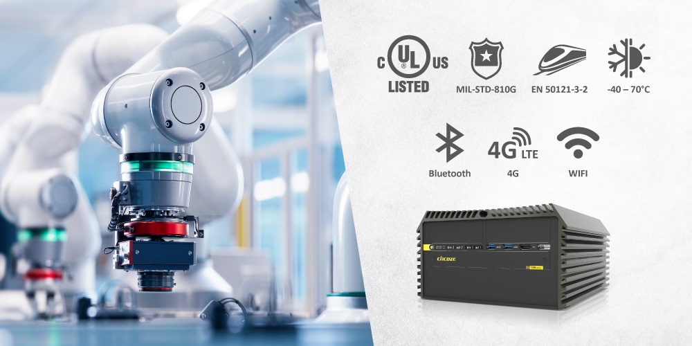 The DS-1402 can also easily add additional I/O and functions (PoE or IGN) through Cincoze's exclusive CMI/CFM module